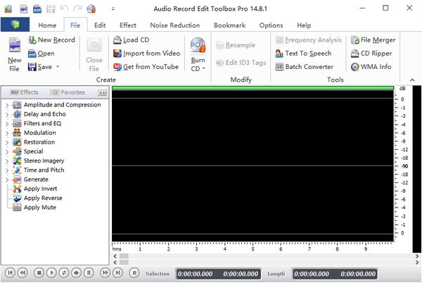 Audio  Record  Edit  Toolbox  Pro