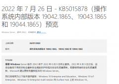 ΢Win10 KB5015878(19044.1865)ڲԤ淢